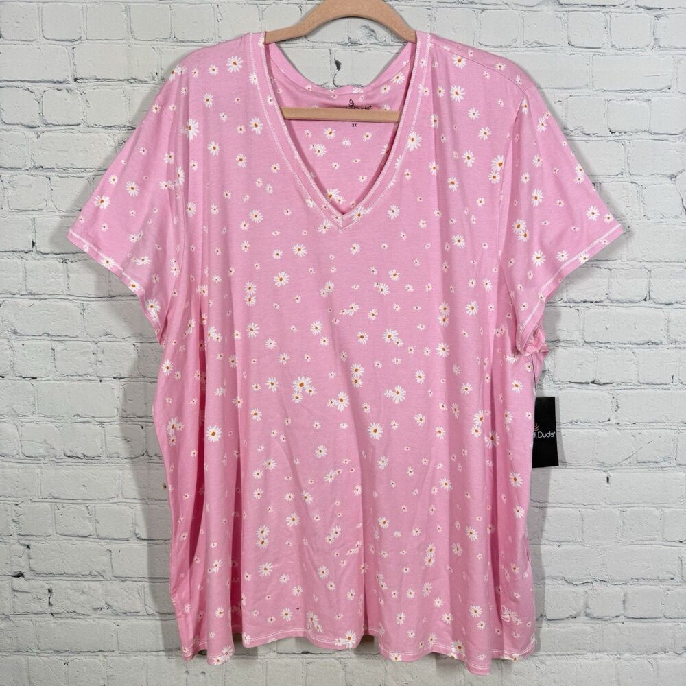 Cuddl Duds Blouse Women's 3X Flower Print Cap Sleeve  Flowy Knit DO NO BUY